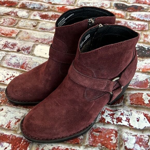 Born brand plum, suede, ankle boot, hand, crafted leather - Picture 1 of 9